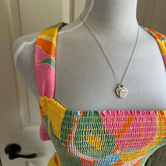 Show Me Your Mumu Collins Mini Dress Women XL Smocked Tropical Fruit Lightweight - Picture 9 of 16